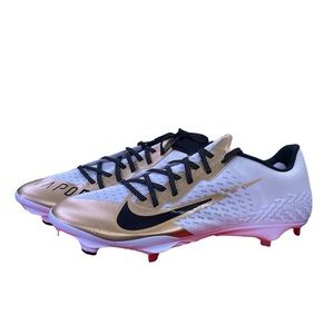 Nike React Vapor Ultrafly Elite 4 White Gold Black Metal Cleats DA0701-106 S-14